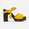 Luxor Platform Sandal - Marigold Grain Leather