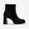 Mafalda Zip Front Platform Boot - Black Pull Up Calf