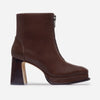 Mafalda Zip Front Platform Boot - Dark Chocolate Pull Up Calf
