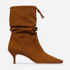 Mazzi Scrunched Ankle Boot - Caramel Kid Suede