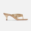 Miami 55 Kitten Heel Sandal - Gold Metallic Glove Leather