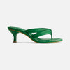 Miami 55 Kitten Heel Sandal - Green Glove Leather