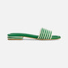 Myko Stripe Sandal - Green Glove Leather / Natural Canvas