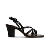 Naples Mid Heel Sandal - Black Soft Patent Leather