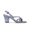 Naples Mid Heel Sandal - Denim Metallic Glove Leather