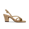 Naples Mid Heel Sandal - Gold Metallic Glove Leather