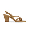 Naples Mid Heel Sandal - Sand Glove Leather