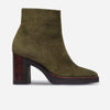 Nara Platform Bootie - Dark Olive Split Suede