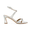 Neera Mid Heel Sandal - Silver Metallic Antique Calf