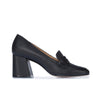 Nessa Block Heel Loafer - Black Antique Calf 