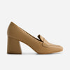 Nessa Block Heel Loafer - Sand Antique Calf 