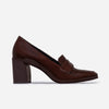 Nevaeh Loafer Pump - Dark Chocolate Crinkle Gloss Leather