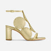 New Moon 75 Heeled Sandal - Light Gold Metallic Vachetta