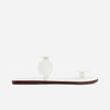 New Moon Toe Ring Sandal - White Nappa Antique Calf