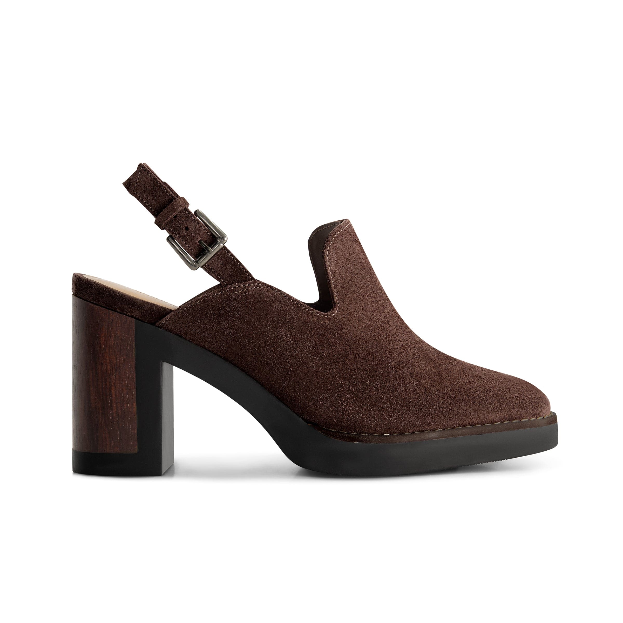 Neza Slingback in Dark Chocolate Suede – Bernardo 1946