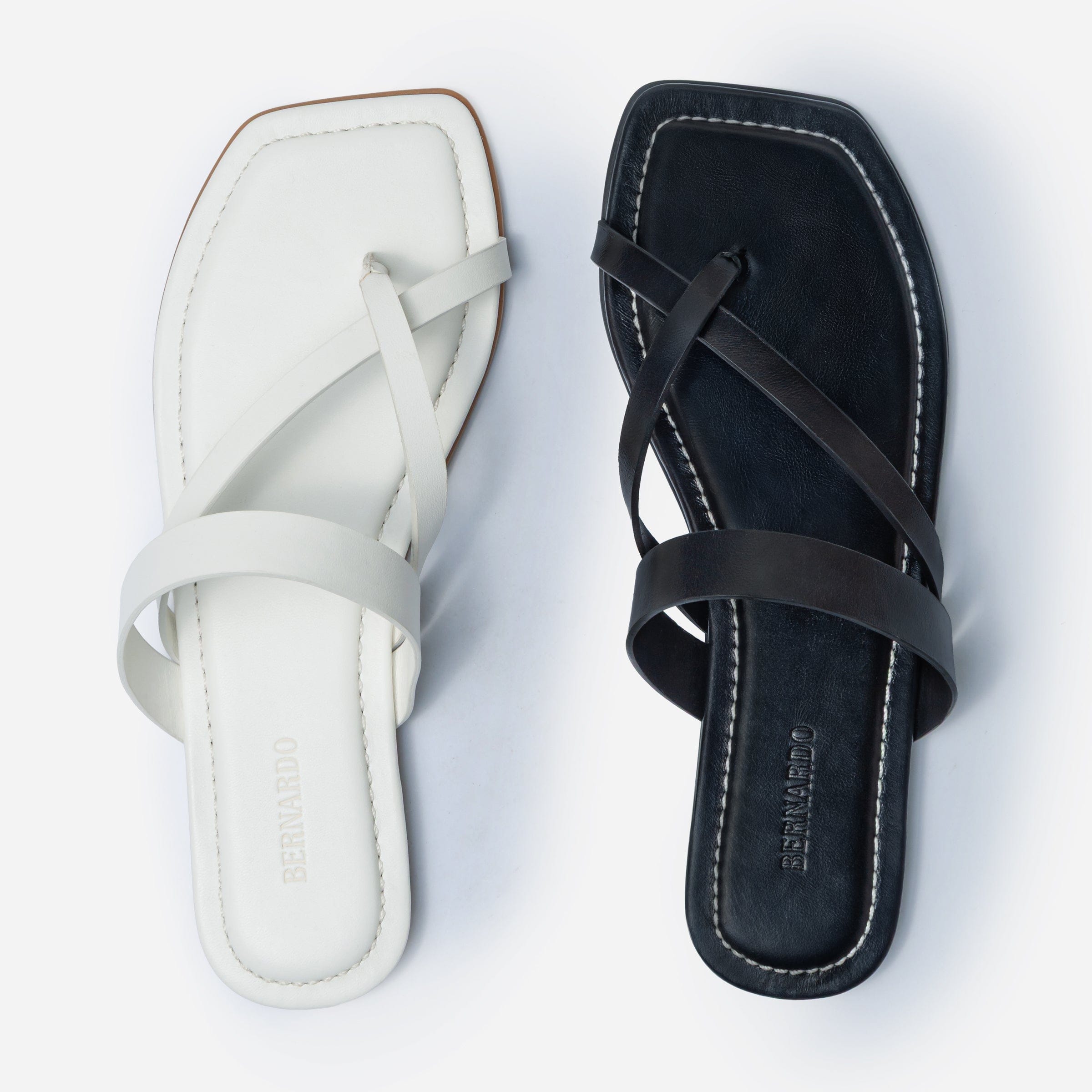Ocana Thong Sandal in White Leather – Bernardo 1946