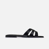 Oxford Woven Sandal - Black Pull Up Calf