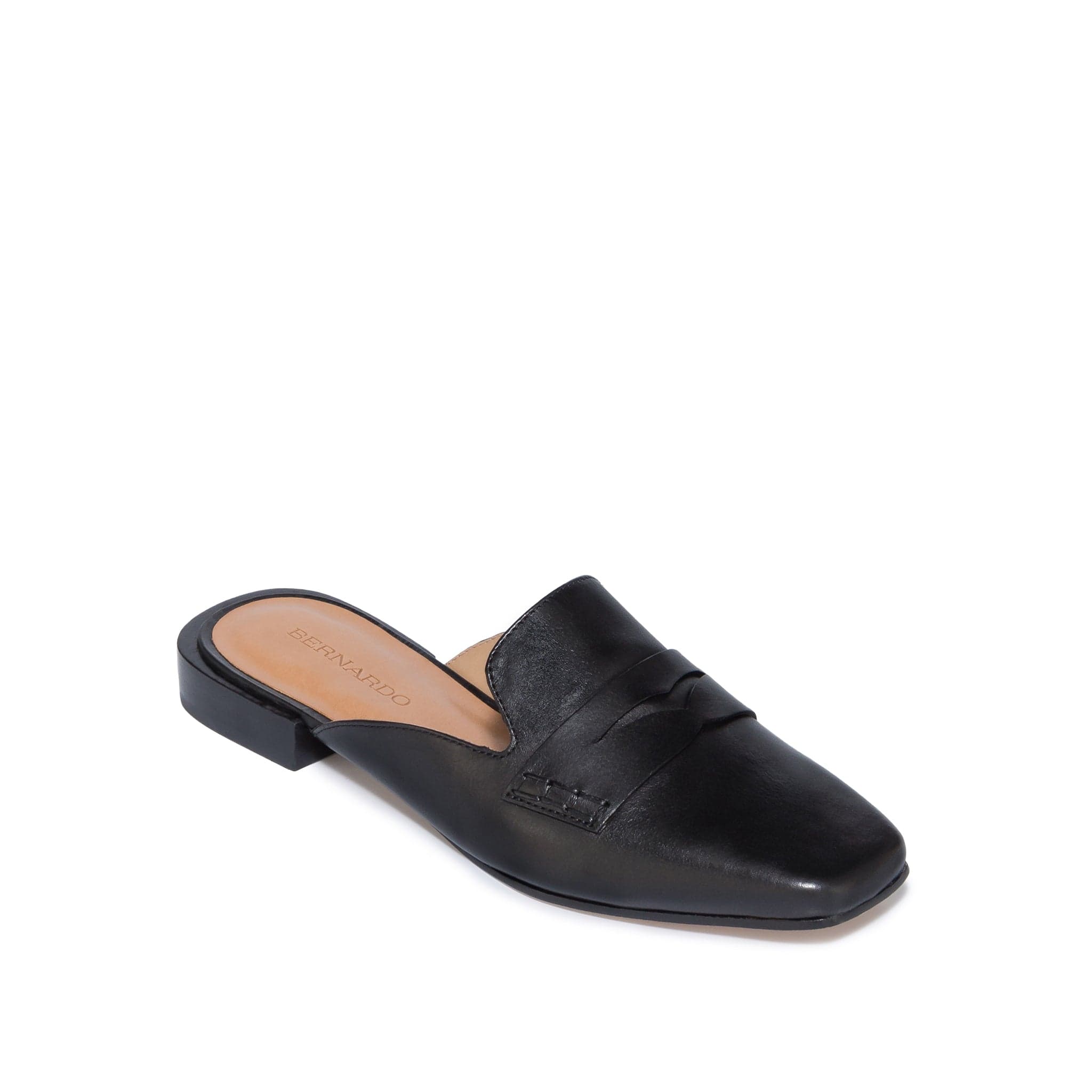 Black leather mule loafers fashion