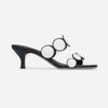 Prya Kitten Heel - Black/Off-White Glove Leather