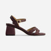 Tarra Mid Heel Sandal - Aubergine Tumbled Calf