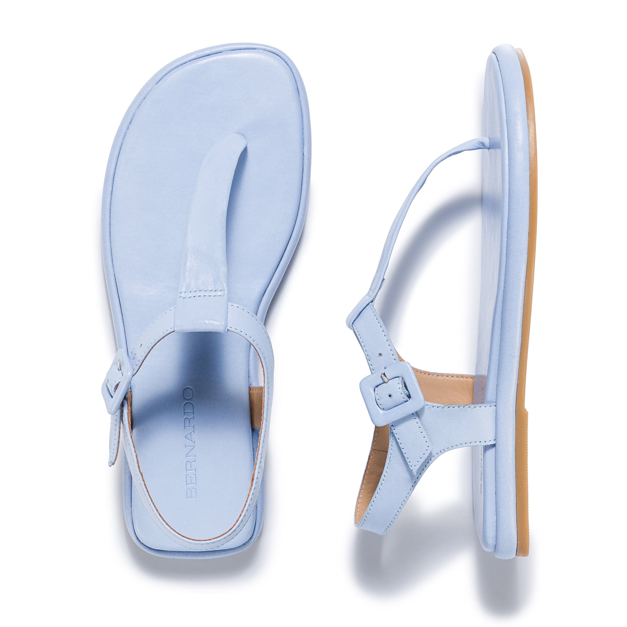 Blue t strap sandals clearance