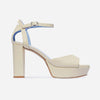 Valeria Platform Sandal - Eggshell Antique Calf