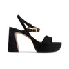 Ventura Platform Sandal - Black Kid Suede 