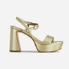 Ventura Platform Sandal - Champagne Metallic Glove Leather