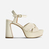 Veronika Platform Sandal - Eggshell Glove Leather