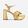 Veronika Platform Sandal - Metallic Gold Glove Leather 
