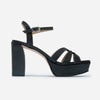 Vittoria Platform Sandal - Black Antique Calf