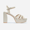 Vittoria Platform Sandal - Eggshell Antique Calf