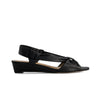 Winifred Demi-Wedge Sandal - Black Glove Leather 