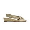 Winifred Demi-Wedge Sandal - Champagne Tumbled Metallic Suede