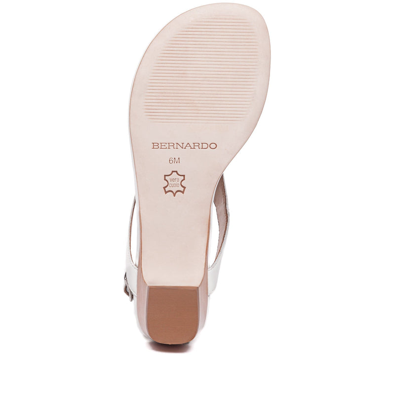 Gala White Leather Ankle Strap Sandal – Bernardo 1946