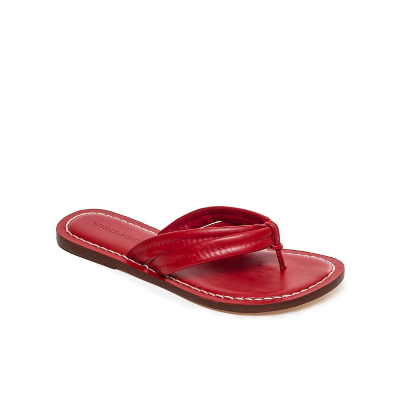 Miami Double Strap Sandal in Red Leather – Bernardo 1946